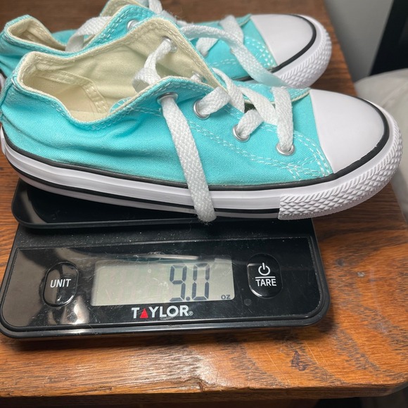 Kids Toddler Converse All Star Chuck Taylor Low Top Teal Blue Canvas Sneakers 10 - Picture 4 of 4